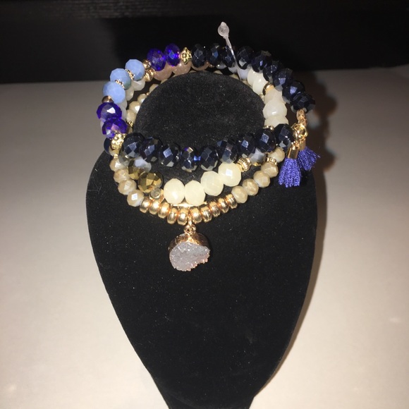 Beautiful bracelet set with Druzy & Tassels 💜 - Picture 4 of 7